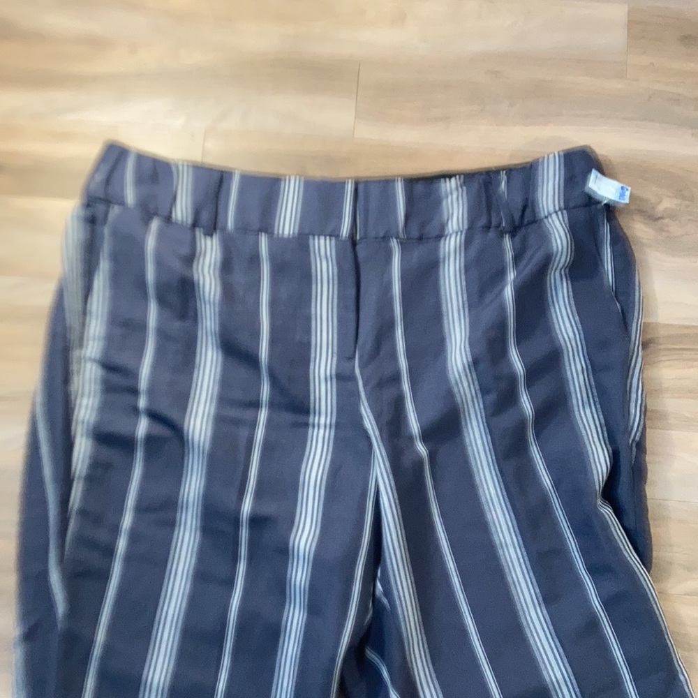 Lane Bryant the laney linen blend crop wide leg pant stripe print 26 - Picture 13 of 16